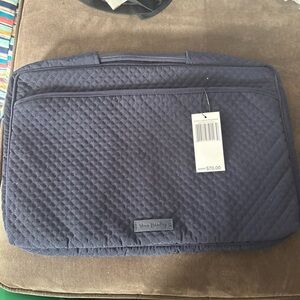 Vera Bradley Quilted Navy Laptop Case with Front Pocket